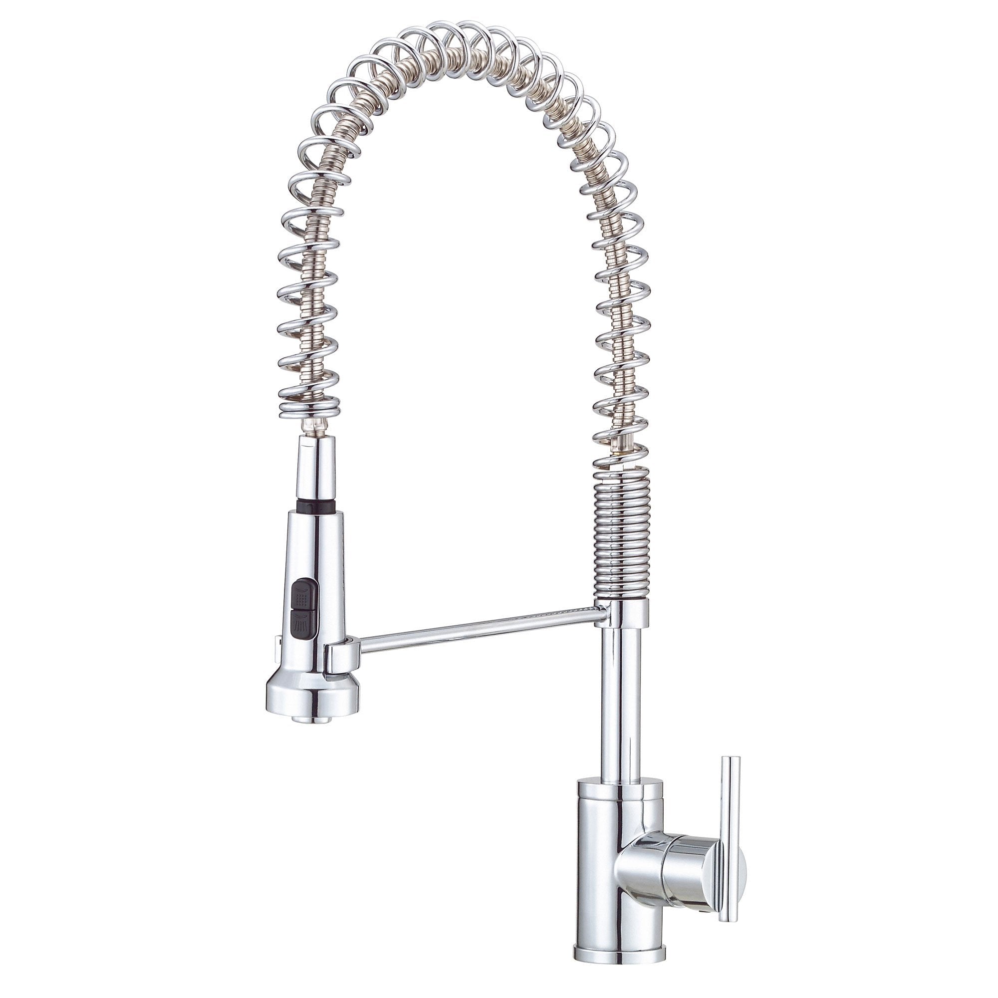 Danze Parma Chrome Modern Pre-Rinse Commercial Style Kitchen Faucet - High Arc Pull-Down Sprayer for Restaurant & Home Kitchen Sink