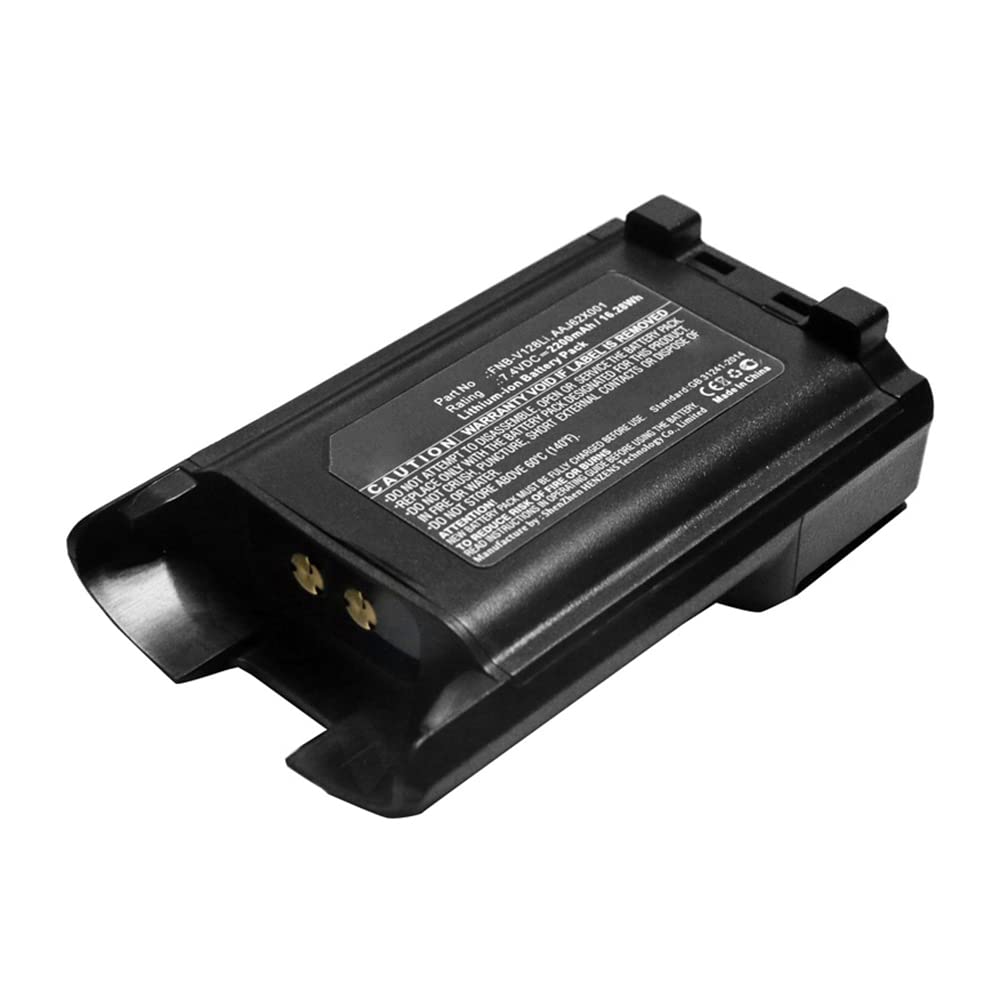 Synergy Digital 2-Way Radio Battery for Vertex VX-821 - 7.4V 2200mAh Li-ion Replacement Battery (FNB-V128Li Compatible) - Long Lasting Power for Construction, Security & Outdoor Adventures