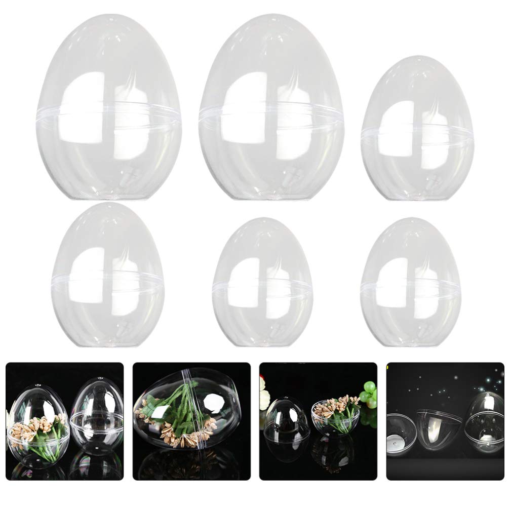 Healifty 6-Pack Clear Egg-Shaped Storage Containers for Beauty Products, Jewelry & Small Items – Transposable Organizer for Bathroom, Vanity, Travel & Home Decor