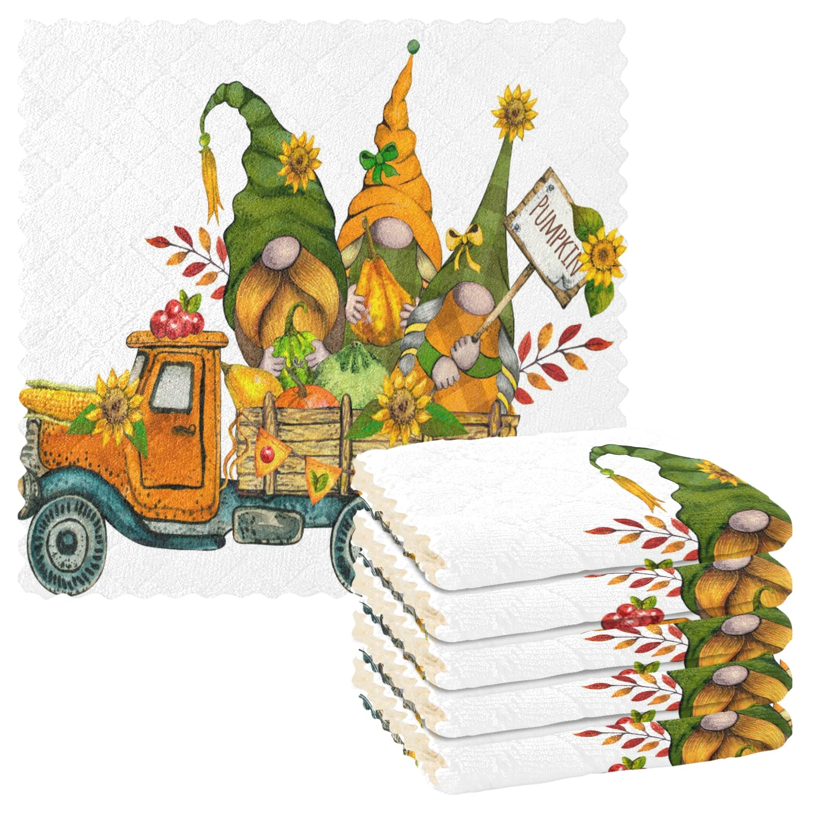 ALAZA Super Absorbent Kitchen Dish Towels Set of 6 - 11