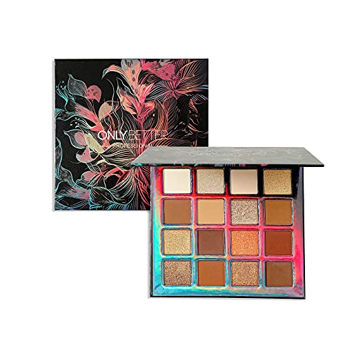 ONLYBETTER 16 Colors Highly Pigmented Eyeshadow Palette - Long Lasting, Blendable Makeup for Day & Night Looks - Perfect for Parties, Weddings & Everyday Wear