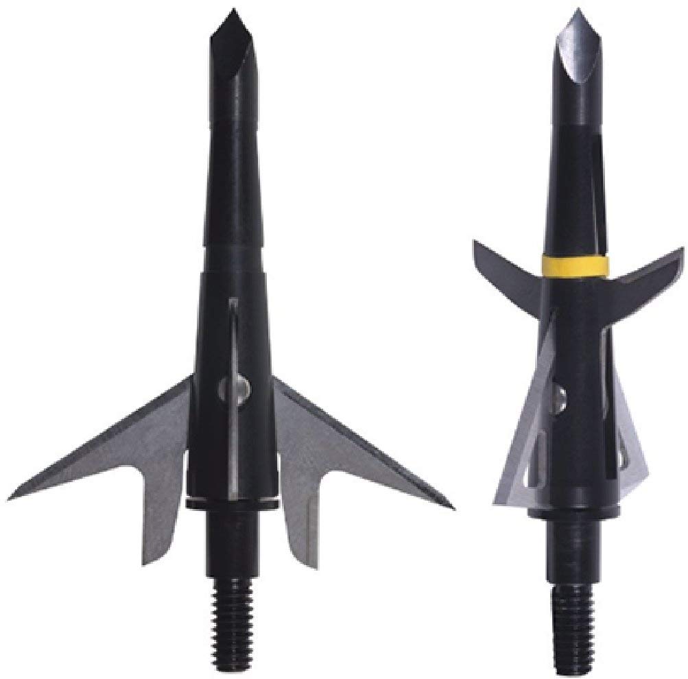 Swhacker 4 Blade Hybrid Broadhead 100 Grain 1.75 Inch 3 Pack - Black | Hunting Broadheads for Crossbows & Compound Bows | Perfect for Deer Hunting & Target Practice