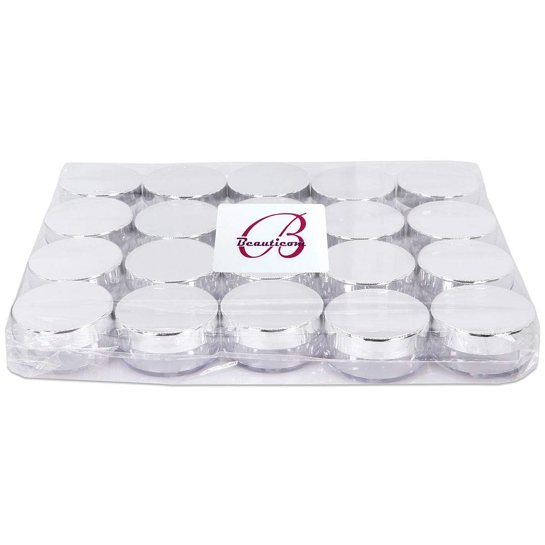 Beauticom 10ml (0.35oz) Clear Plastic Jars with Silver Lids - Leakproof Cosmetic Containers for Lotion, Cream & Ointment Storage (1000-Pack) - Ideal for DIY Beauty Products, Travel Toiletries & Small Craft Organizers