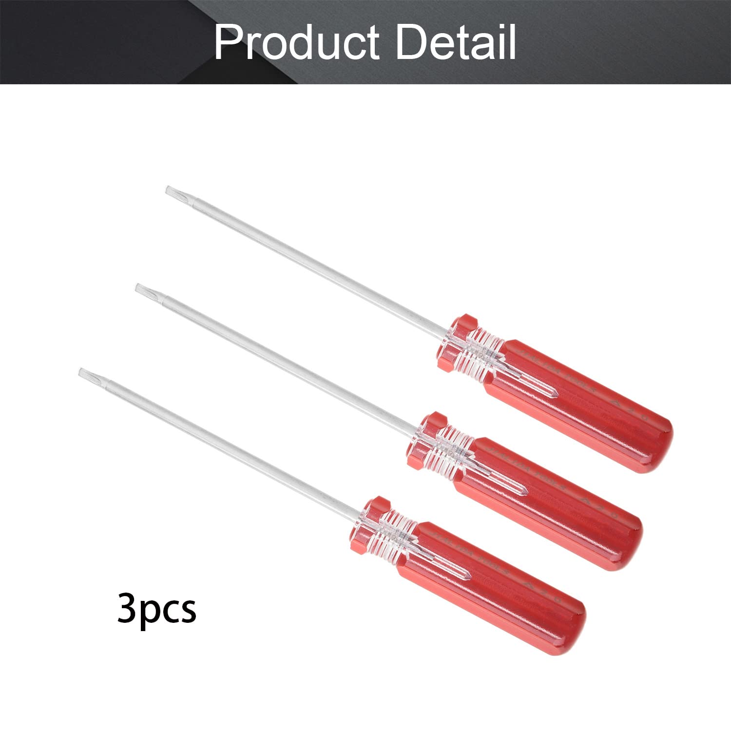 Utoolmart 2.0mm Magnetic Triangle Screwdriver Set - 3 Pcs with 75mm 45# Steel Shaft & 55mm Ergonomic Plastic Handle | Ideal for Electronics Repair, Home Improvement & DIY Craft Projects