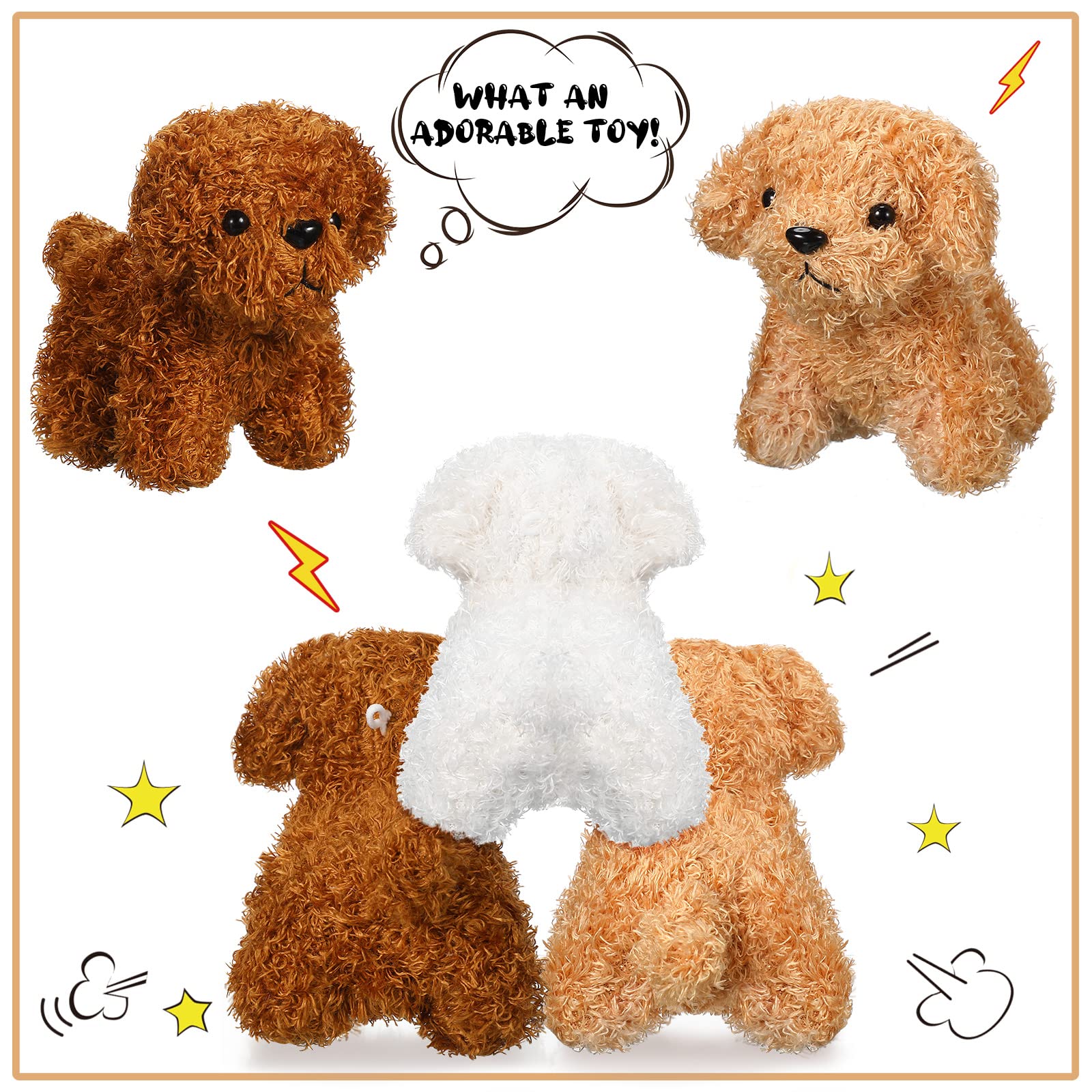 Skylety 12 Pack 5 Inch Mini Stuffed Dog Plush Toys - Soft Cute Puppy Plushies Bulk Set for Kids, Birthday Gifts, Party Favors, Nursery Decor & Cuddling Companions