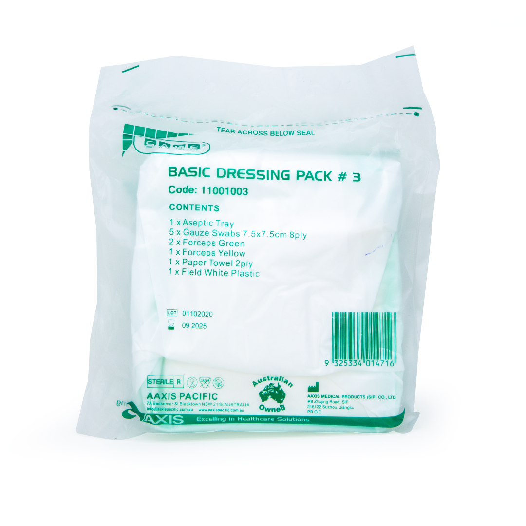 Basic Dressing Pack - Essential First Aid Kit for Home, Office & Travel - Wound Care Supplies for Cuts, Scrapes & Burns