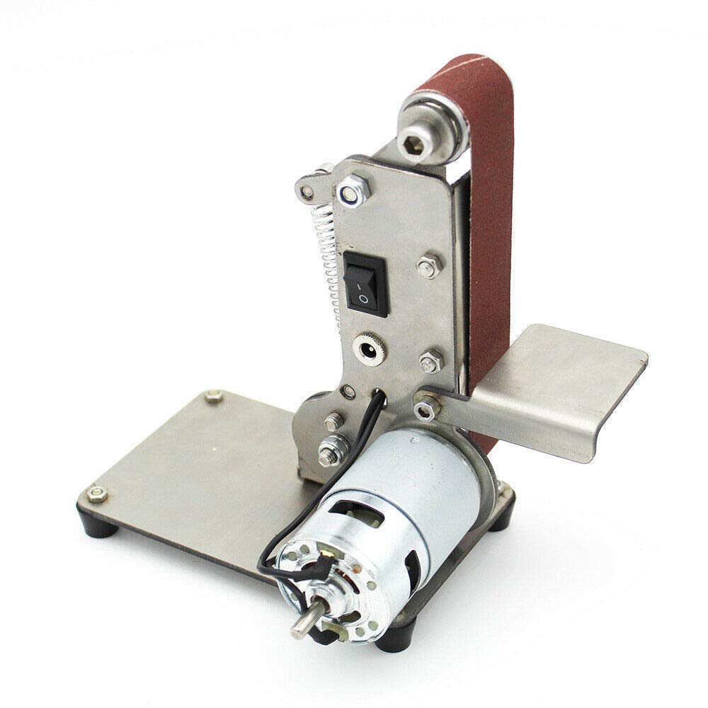 300W Electric Mini Belt Sander - 7-Speed Adjustable DIY Polishing & Grinding Tool with Double Bearing Eccentric Wheel, 9000RPM (895 Motor) - Perfect for Woodworking, Metalworking, Jewelry Making & Home DIY Projects