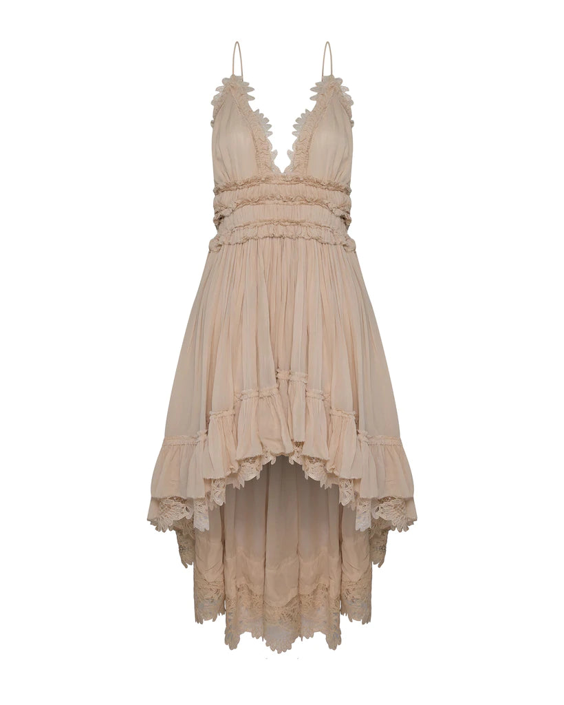 Emiliana Ivory Cream Dress - Elegant Women's Maxi Dress for Summer, Beach, and Special Occasions