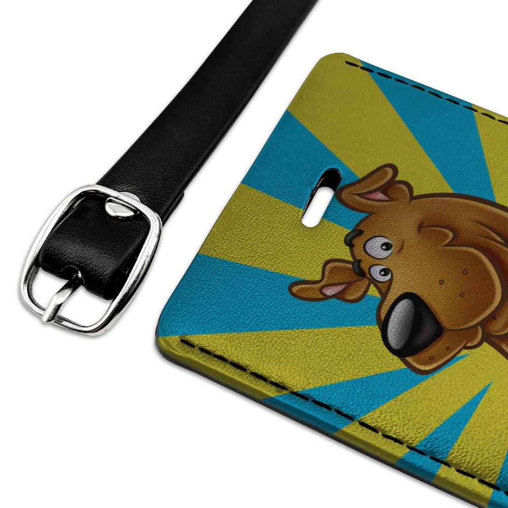 Scooby-Doo Rectangle Leather Luggage Tag - Personalized Carry-On ID Tag for Suitcases & Travel Bags - Perfect for Kids, Cartoon Fans & Travel Enthusiasts