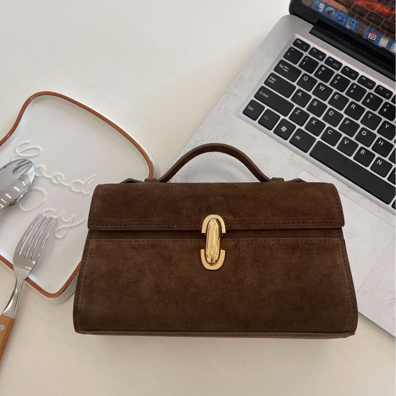 Genuine Leather Women's Handbag Satchel Purse - Designer Coffee Color Crossbody Bag for Work, Travel & Everyday Use