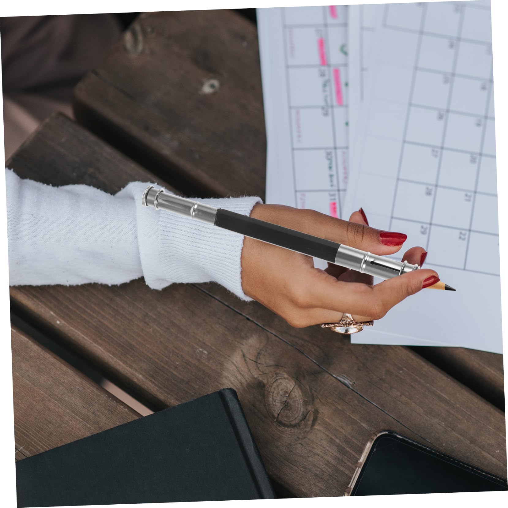 HAPINARY 15-Piece Stainless Steel Artist Pencil Extender Holder Set - Professional Drawing Tool for Sketching, Shading & Fine Art - Perfect for Artists, Students & Crafters