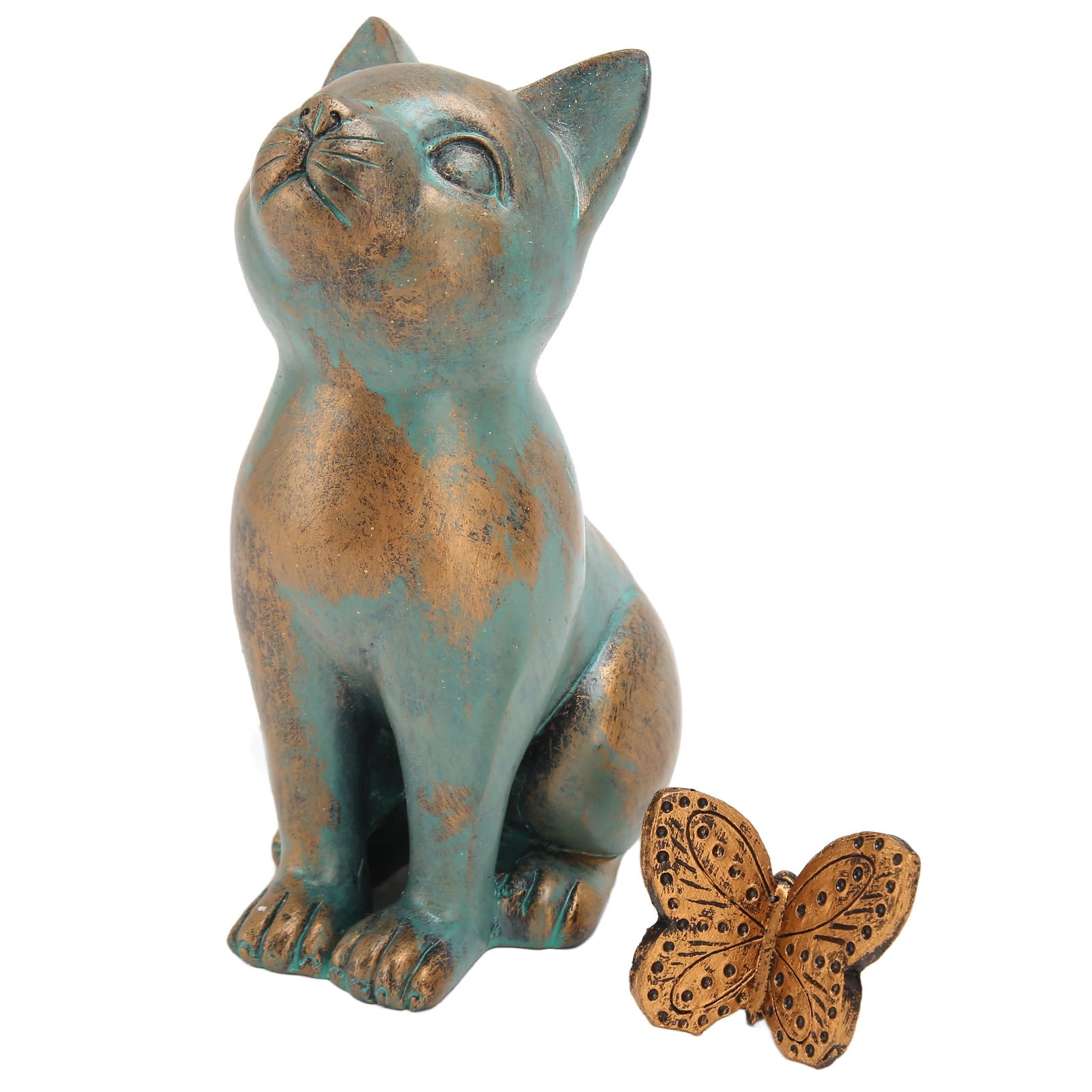 Durable Resin Garden Cat Statue - Exquisite Handcrafted Outdoor Decor with Rich Details for Backyard, Patio, or Tabletop Display