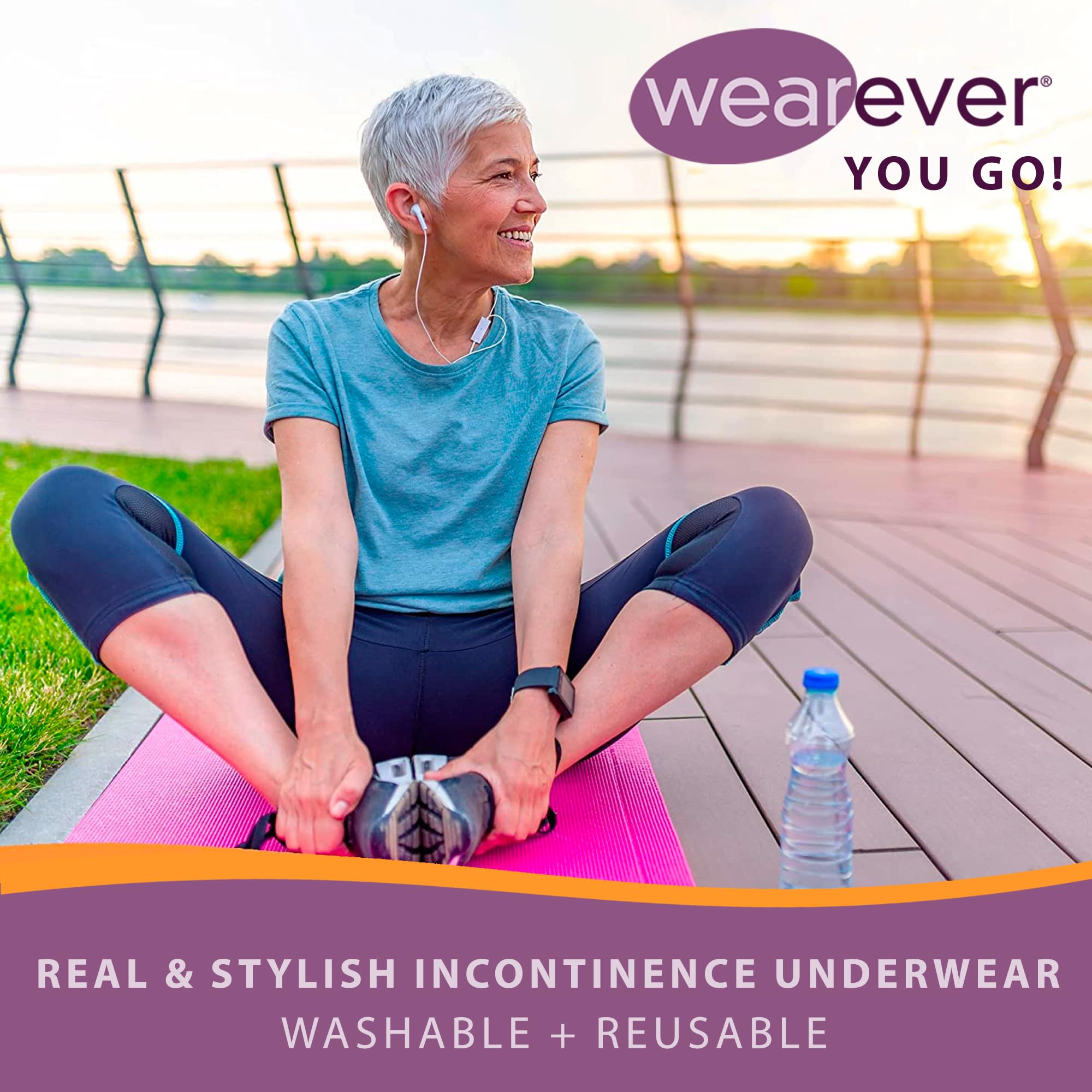 Wearever Women's Cotton Comfort Incontinence Panties - Reusable & Washable Leak Proof Underwear for Bladder Control, Regular Absorbency (Pack of 3, Beige, Size S, Fits Hip 35-37