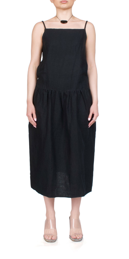 Elegant Black Gathered Halter Dress for Women - Perfect for Summer Parties, Beach Vacations & Date Nights