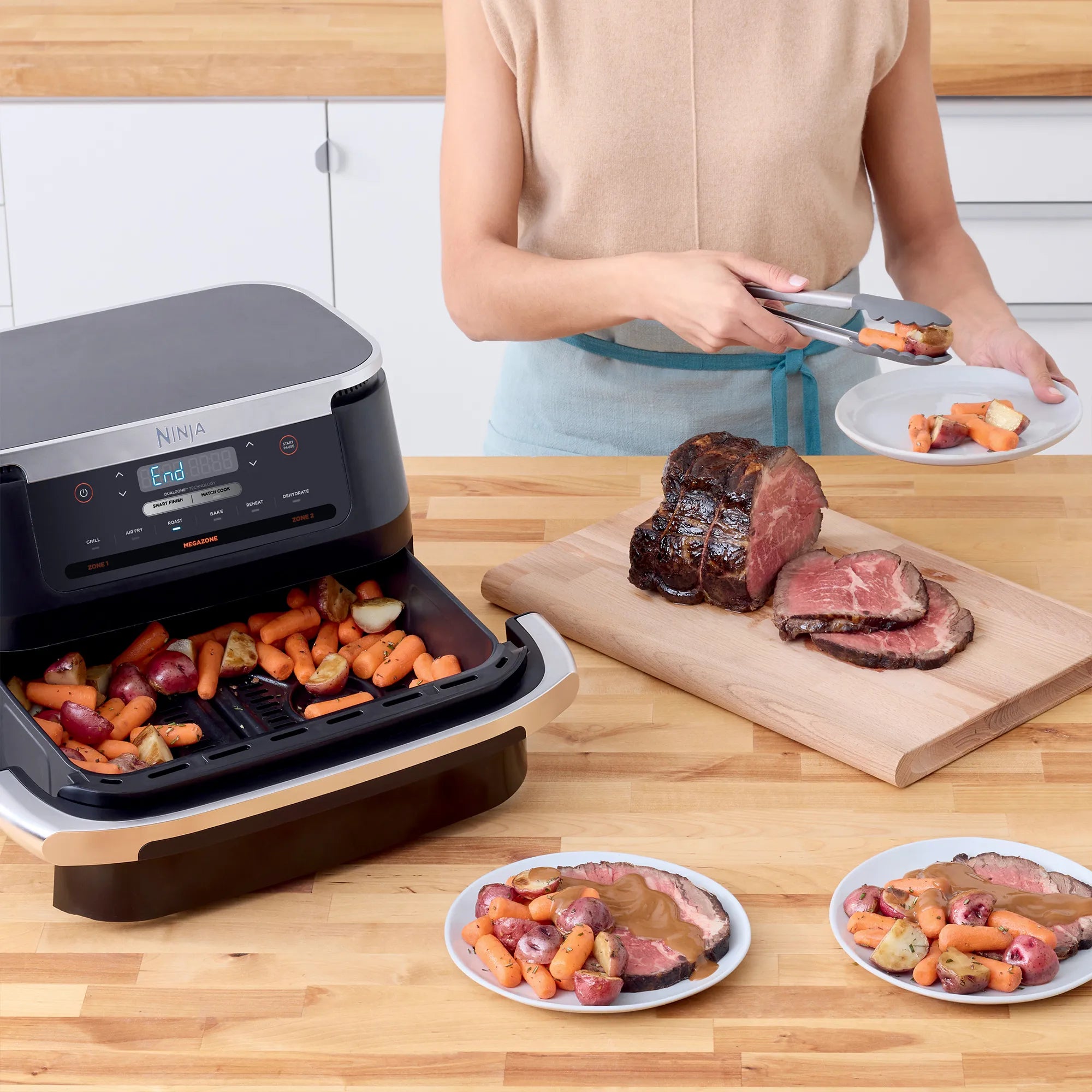 Ninja FlexDrawer Air Fryer 6.6L MegaZone - Large Capacity Digital Air Fryer Oven for Healthy Cooking | Perfect for Family Meals, Snacks & Party Food Preparation