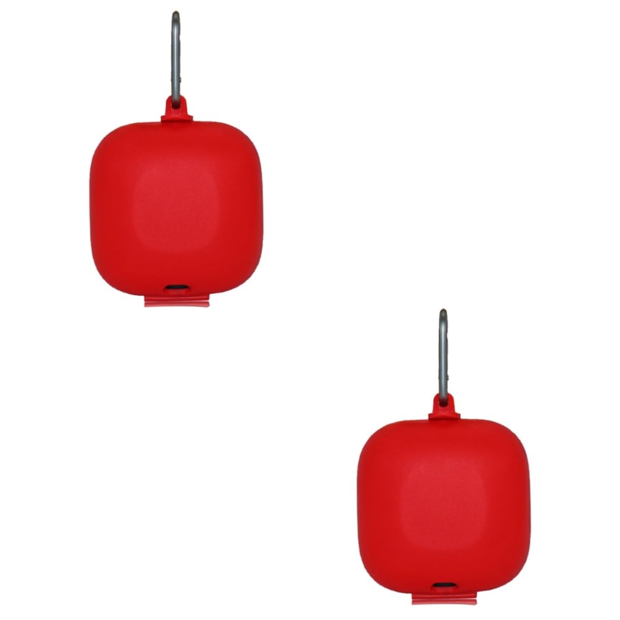 Mikikit 2 Pack Red Silicone Headphone Case with Metal Buckle - Protective Travel Storage for Pro Headset - Perfect for Airplane, Commuting & Gym Use