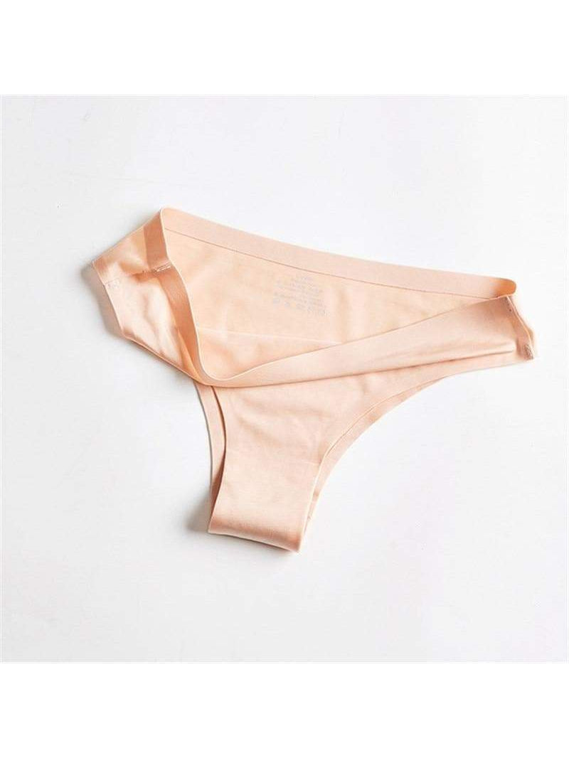 ZASUWA Women's Solid Color Ice Silk Shorts - Comfortable Thong Underwear for Sleep, Lounge & Everyday Wear