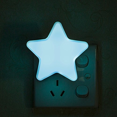 Angju Star LED Night Light - Energy Saving, Auto Light Sensor, Kids Bedroom Decor for Nursery, Hallway & Bathroom Nightlight