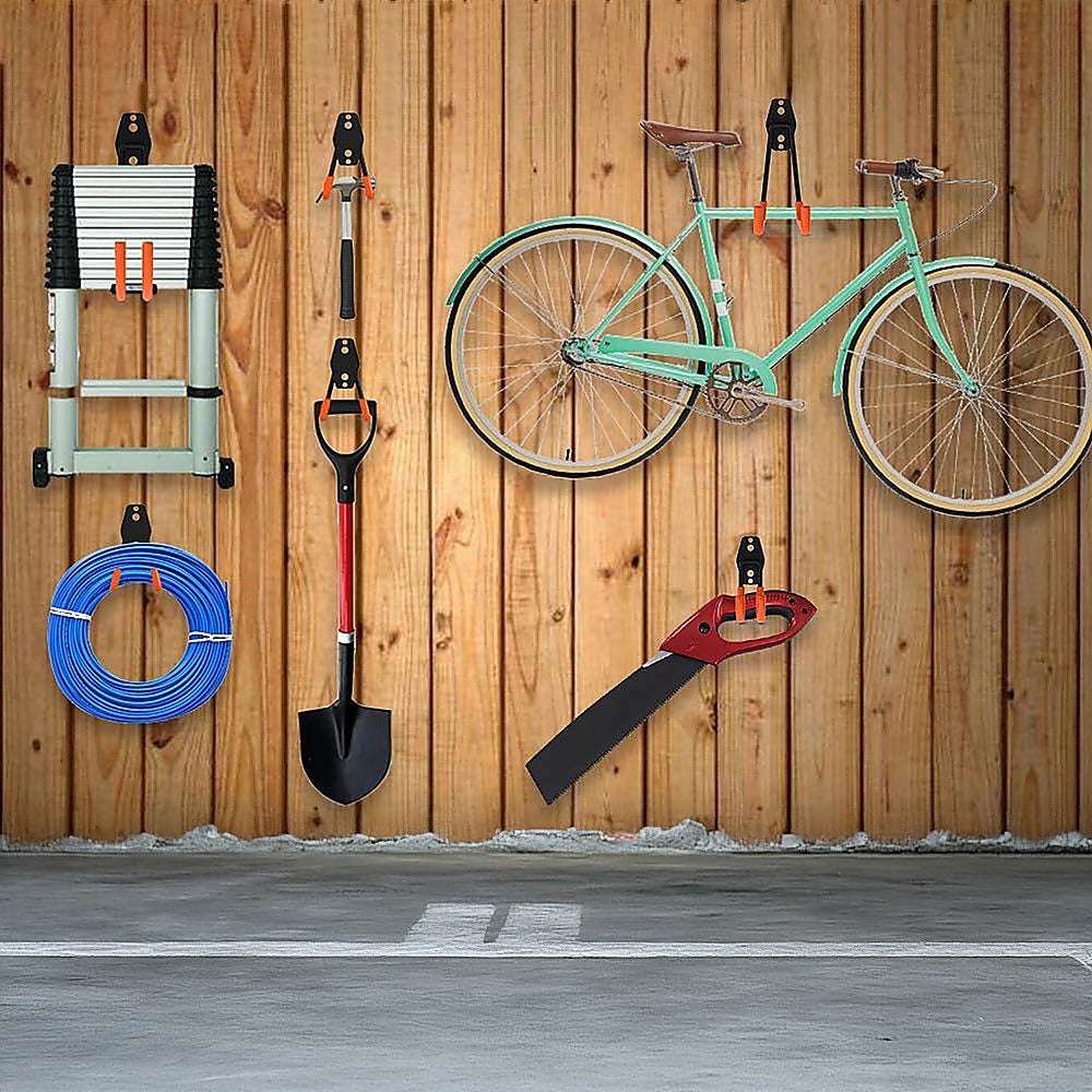 12 Pack Heavy Duty Steel Wall Mount Garage Hooks - Tool Storage Organizer for Workshop, Garage, Shed & Home Organization