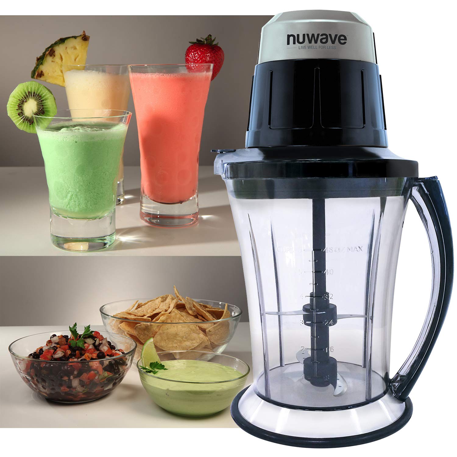NuWave Party Mixer 48oz 400W BPA-Free Blender - Perfect for Smoothies, Shakes, Cocktails & Party Drinks