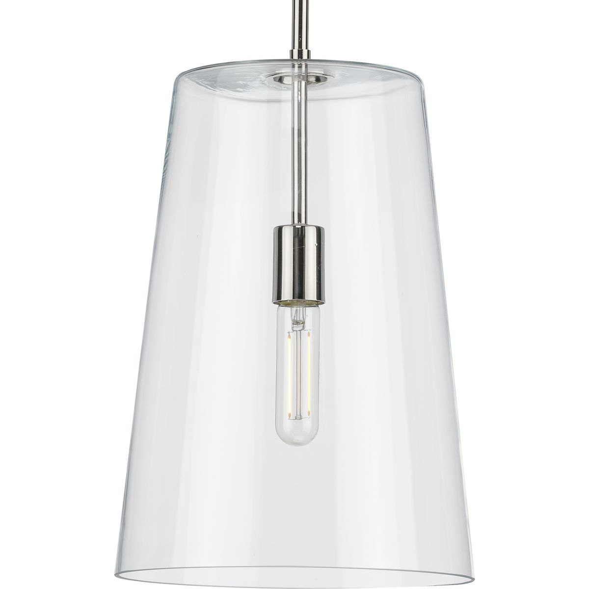 Clarion Collection Clear Glass Single Light Pendant - Modern Hanging Fixture for Kitchen Island, Dining Room & Bedroom Lighting
