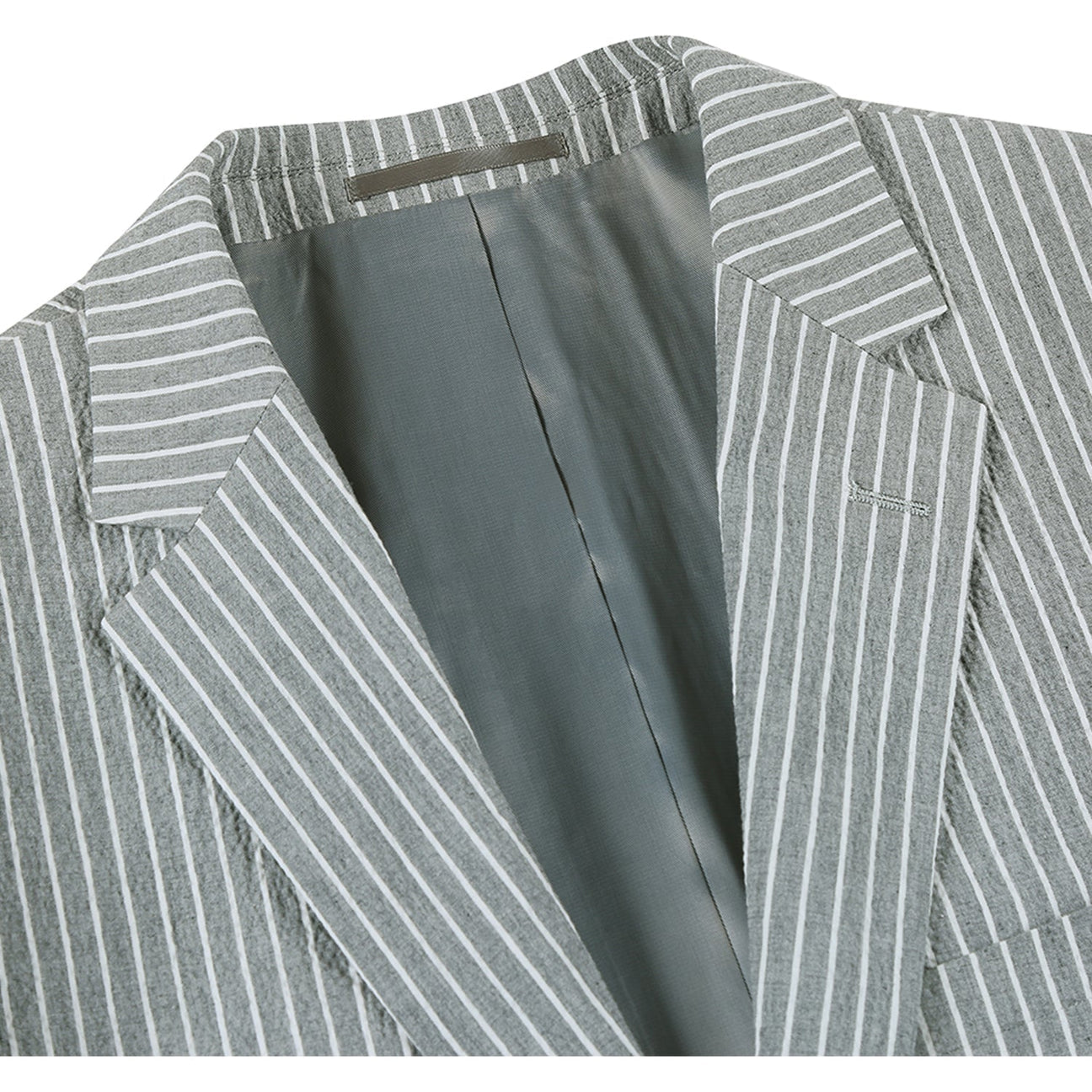 Alessandro Vitello by Renoir Gray Slim Fit Notch Lapel Stripe Cotton Suit for Men | Business Formal Attire & Wedding Suit | Professional Office Wear & Special Occasions