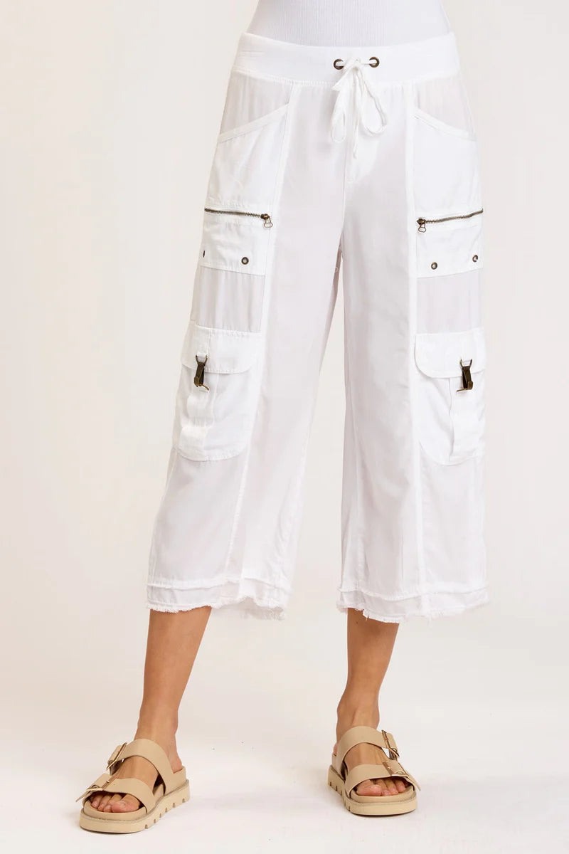 Birk Gaucho Pants for Women - High Waisted White Wide Leg Trousers | Comfortable & Stylish Casual Pants for Work, Travel & Everyday Wear