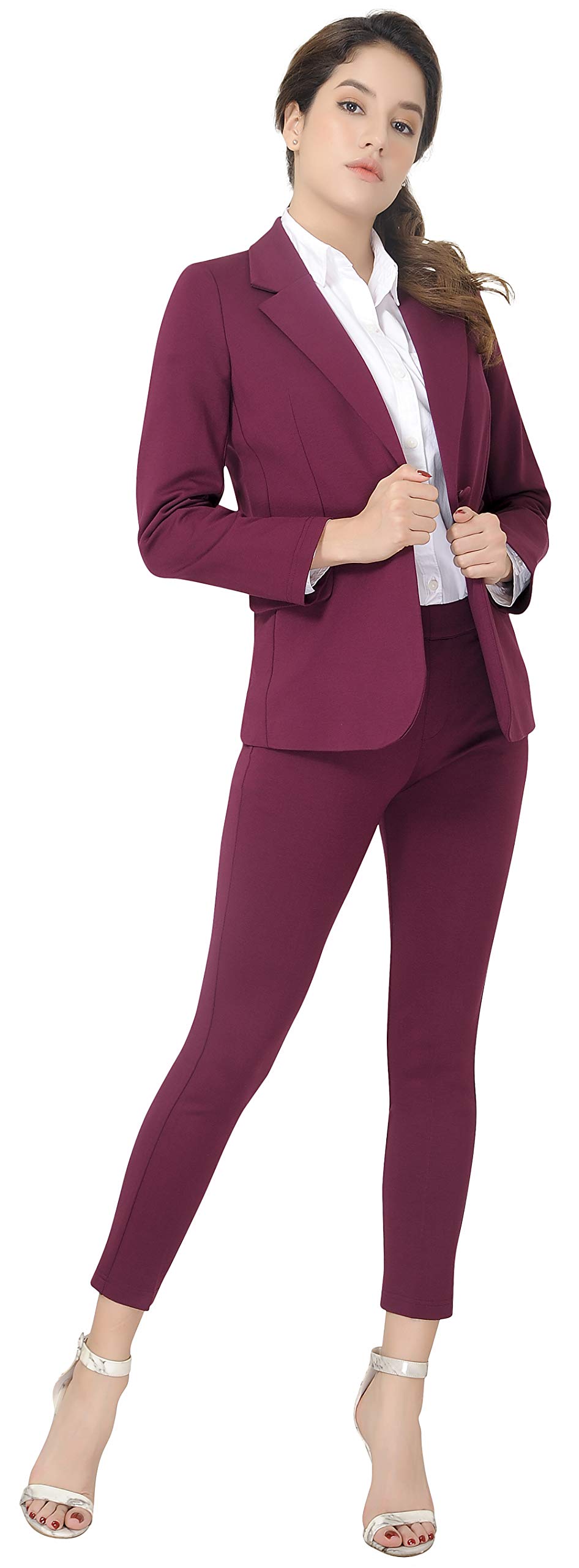 Marycrafts Women's Business Blazer Pant Suit Set - Professional Office Workwear for Women - Perfect for Business Meetings, Interviews & Corporate Events