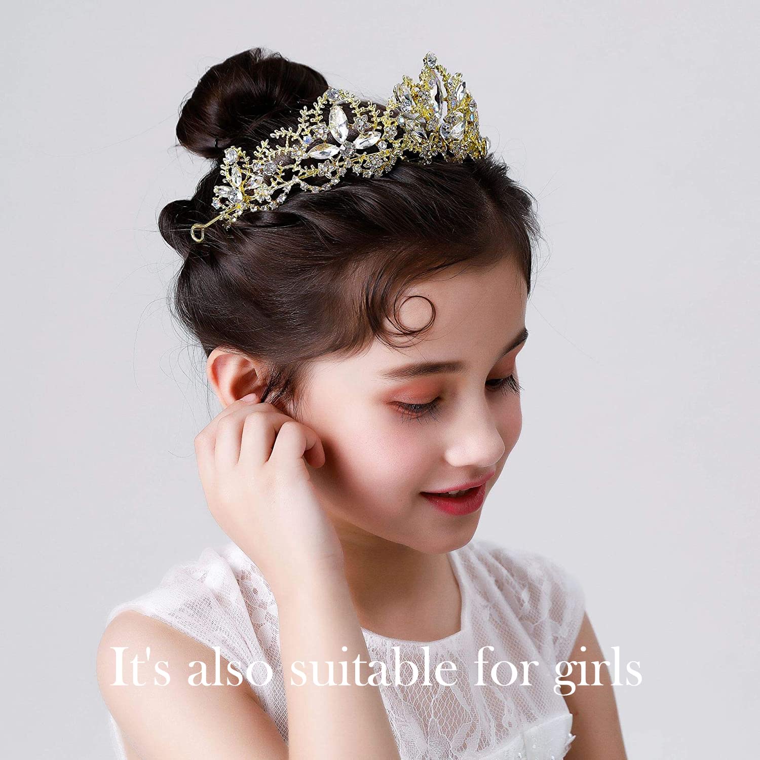 Elegant Gold Tiara Crown for Women - Rhinestone Wedding Princess Headband, Bridal Party Prom Queen Accessory | Perfect for Weddings, Birthdays, Halloween Costumes & Christmas Gifts
