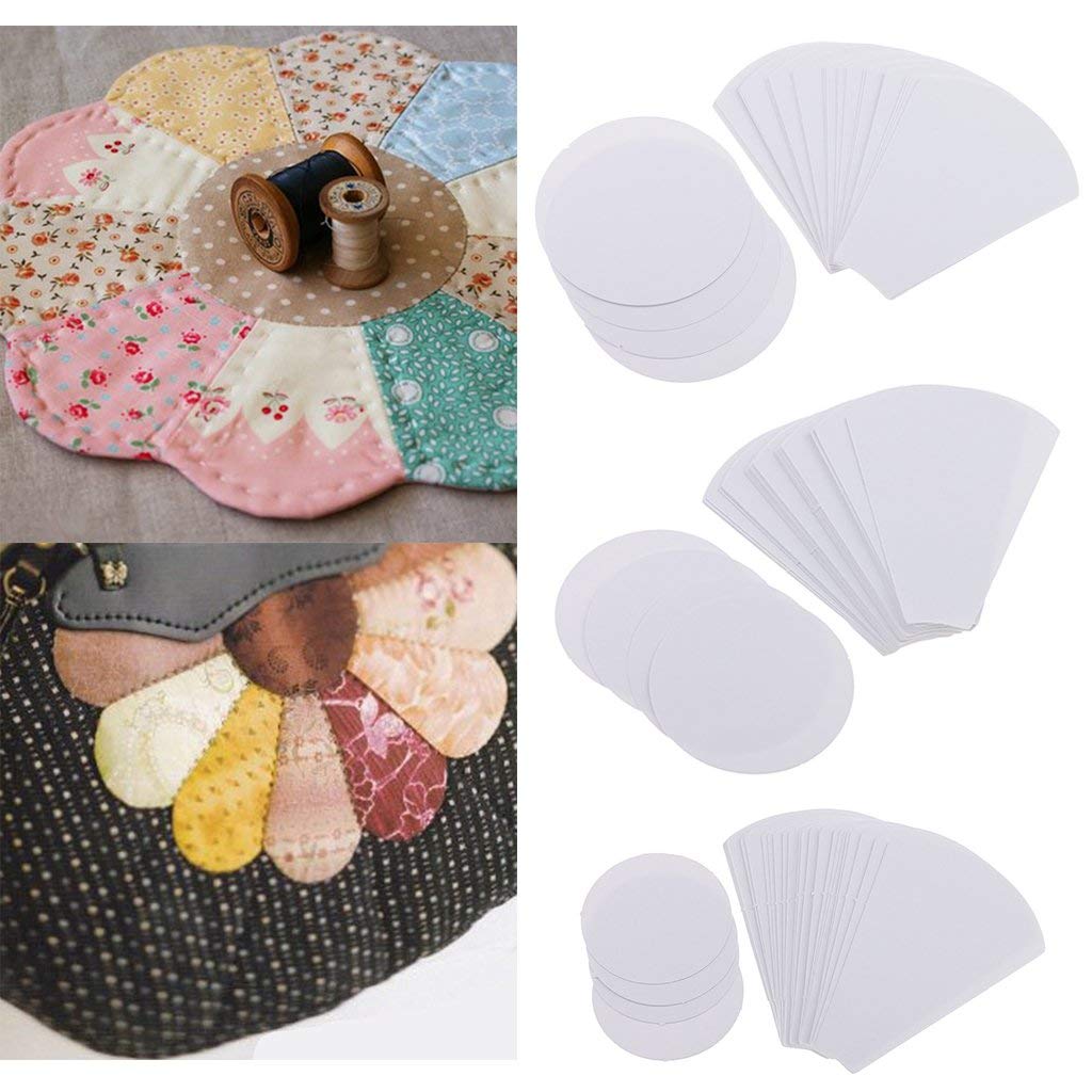 120-Piece Flower Design Paper Quilting Templates Set - English Paper Piecing Patchwork Kit (71mm, 56mm, 39mm) for DIY Quilting, Scrapbooking & Handmade Card Making - Perfect for Beginners and Craft Enthusiasts