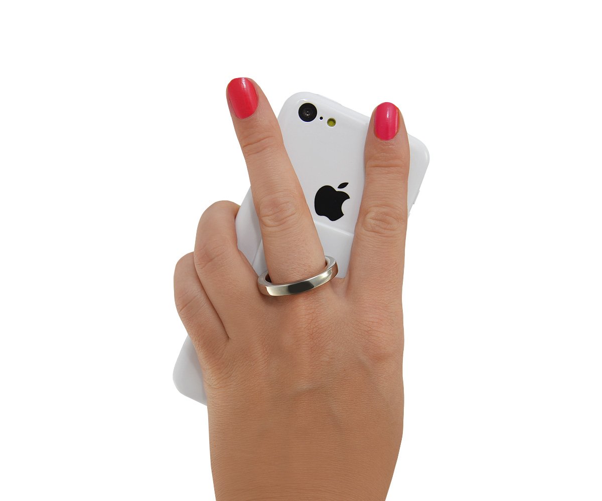 Xcessor Phone Ring Holder - Universal Adhesive Stand for Phones & Tablets, White - Perfect for Hands-Free Viewing, Selfies, and Video Calls