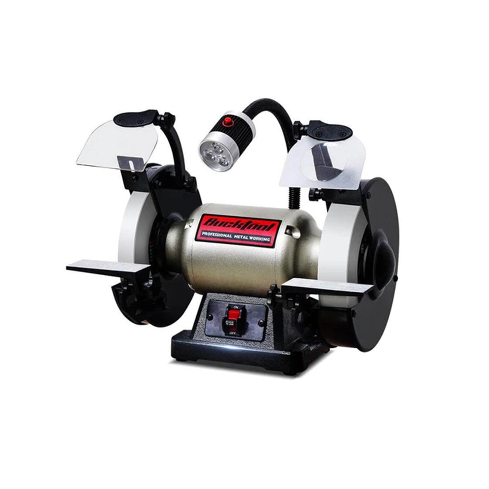 BUCKTOOL TDS 200C4HL 8-Inch Low Speed Bench Grinder with LED Light - Perfect for Metal Polishing, Sharpening Tools & DIY Projects in Home Workshops