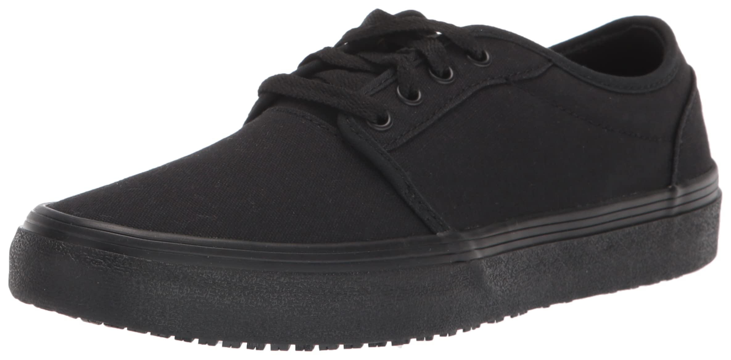 Slip Resistant Work Sneakers for Men & Women - Non-Slip Food Service Shoes, Waterproof Canvas Safety Shoes in Black/Grey | Ideal for Restaurant, Kitchen & Hospitality Workers