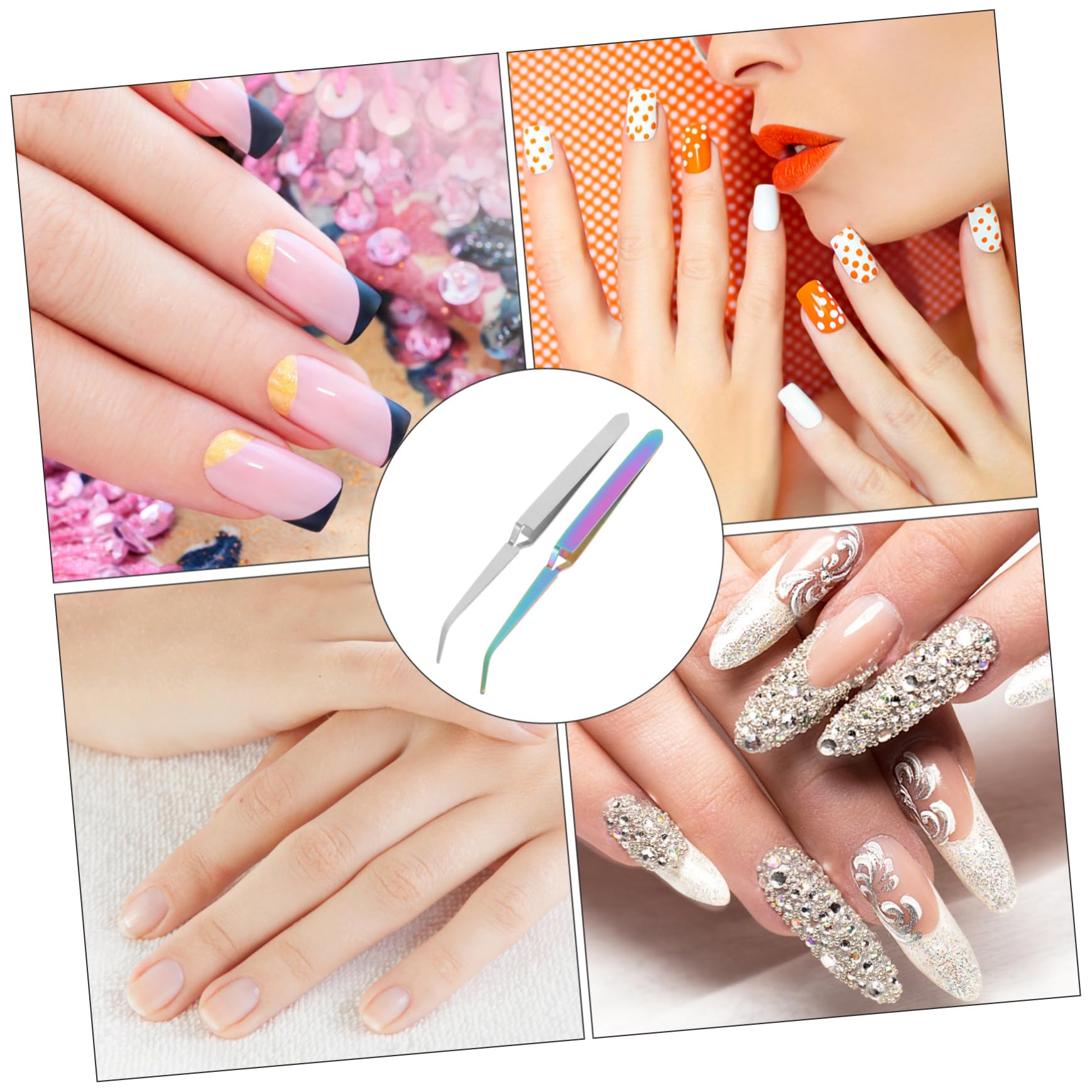 Beavorty 2Pcs Stainless Steel Nail Shaping Clips for Gel Manicure & Nail Art - Professional Nail Extension Tweezers, Pinching Tools for DIY & Salon Use - Perfect for Acrylic, Gel, and Press-On Nails
