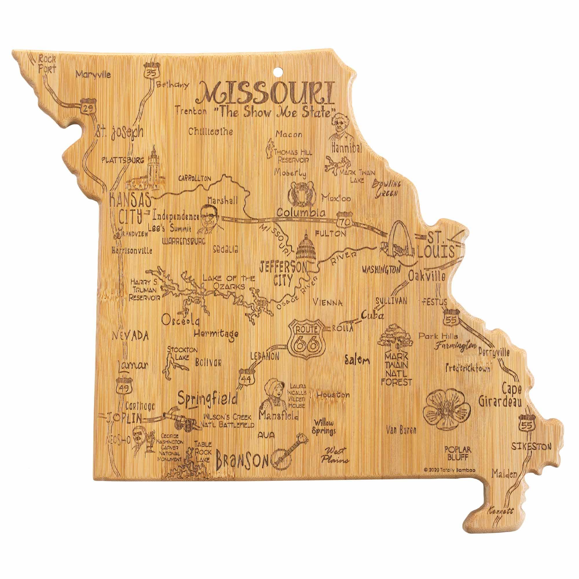 Premium Missouri-Themed Wooden Cutting Board 11.75