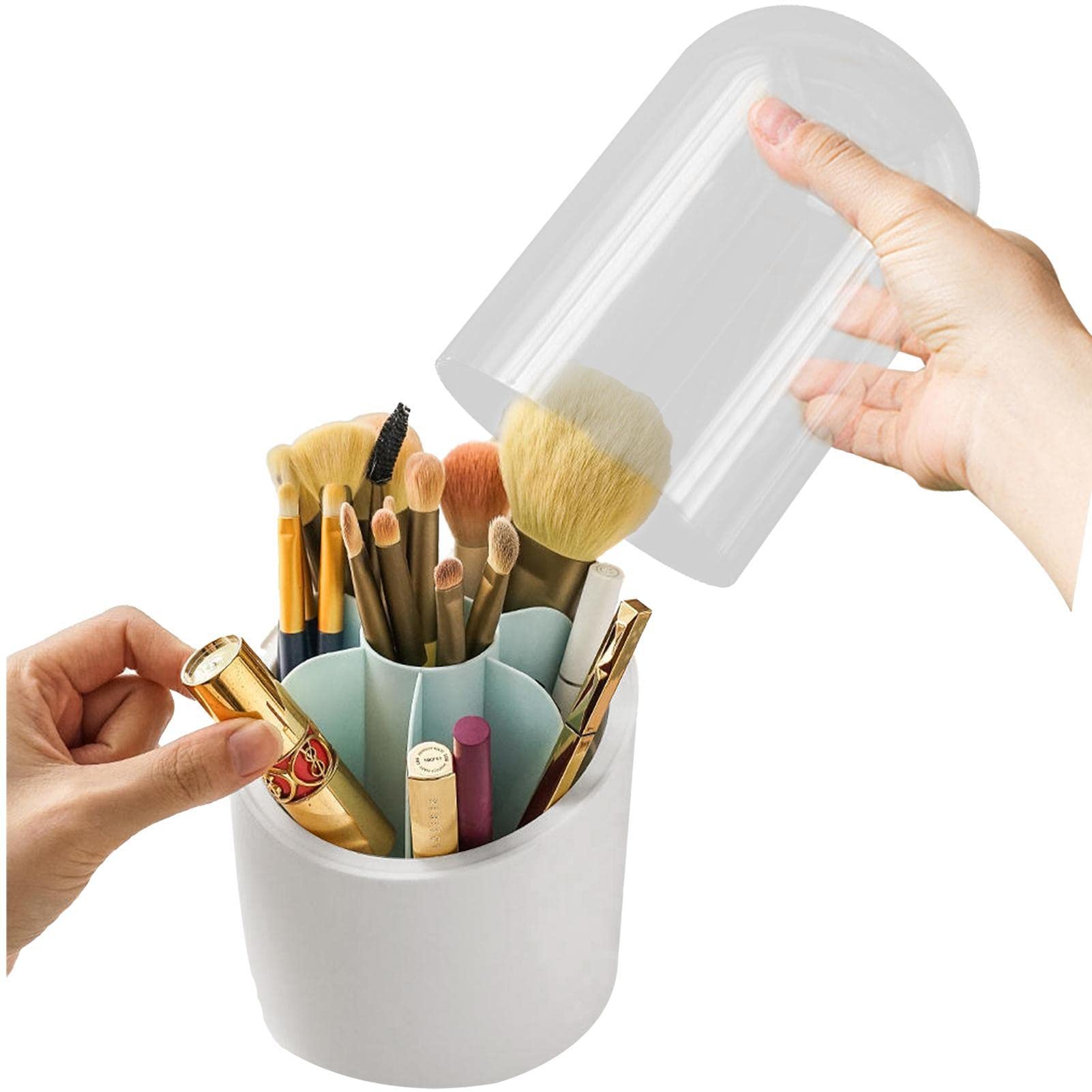 Eastuy 360° Non-Slip Makeup Brush Holder | Waterproof Cosmetic Brush Organizer for Bathroom Countertop & Vanity Desk Storage - Perfect for Makeup Artists & Beauty Enthusiasts