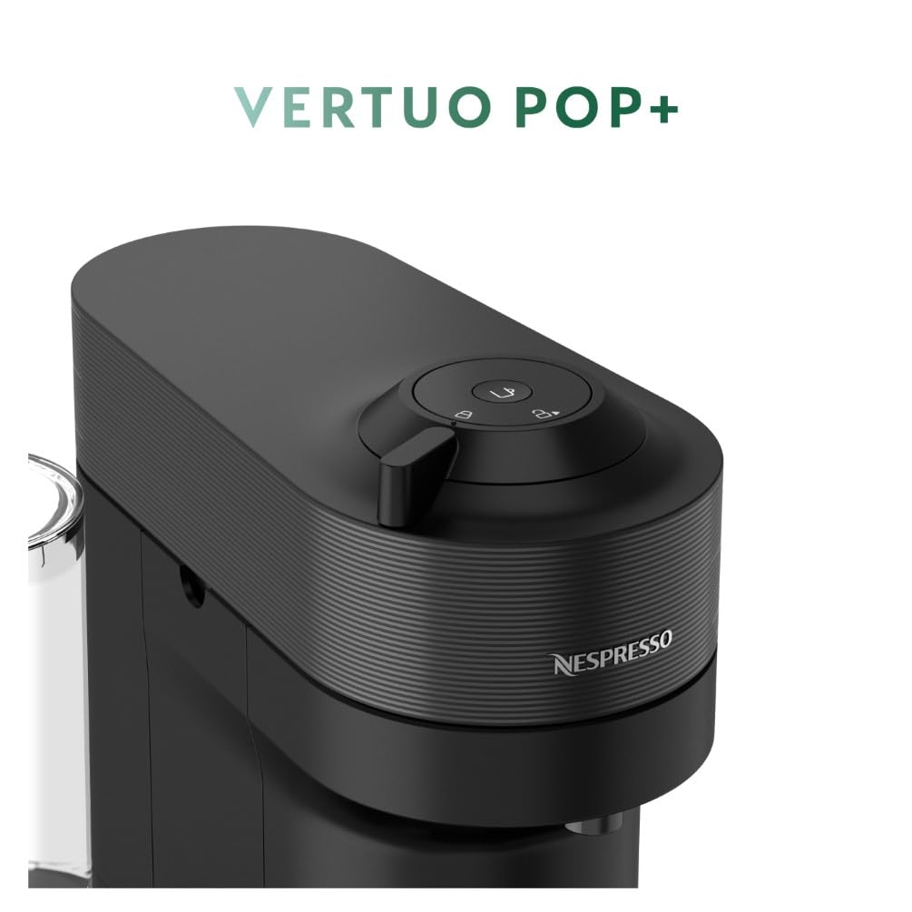 De'Longhi Nespresso Vertuo Pop+ Coffee & Espresso Machine with Aeroccino Milk Frother - Compact Single-Serve Pod Brewer for Home & Office - Liquorice Black (Perfect for Espresso, Latte & Cappuccino Lovers)
