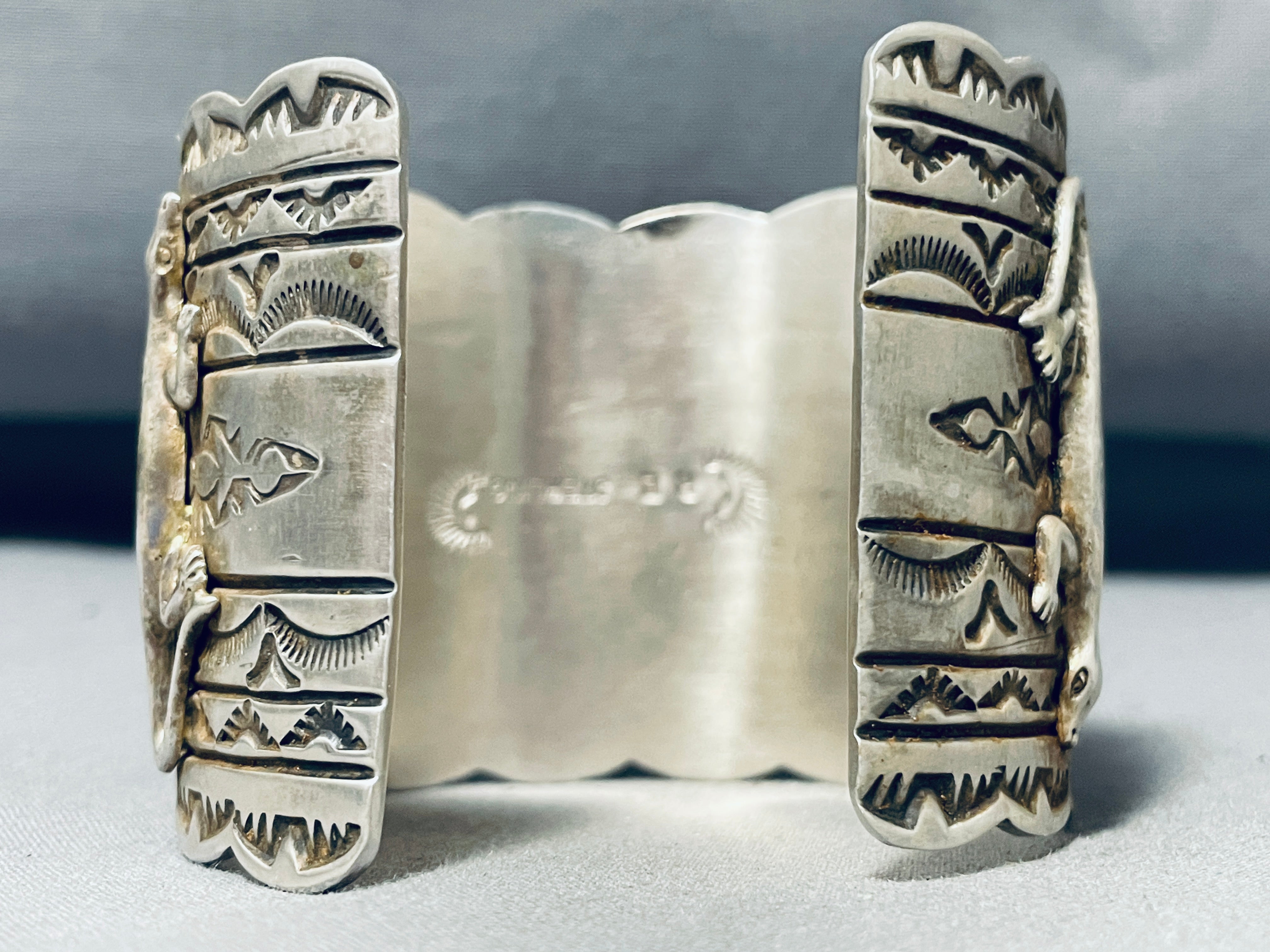 Authentic Navajo Sterling Silver Gecko Bracelet with 100+ Gram Royston Turquoise – Handmade Native American Jewelry for Women, Boho Fashion, Gift Giving & Special Occasions