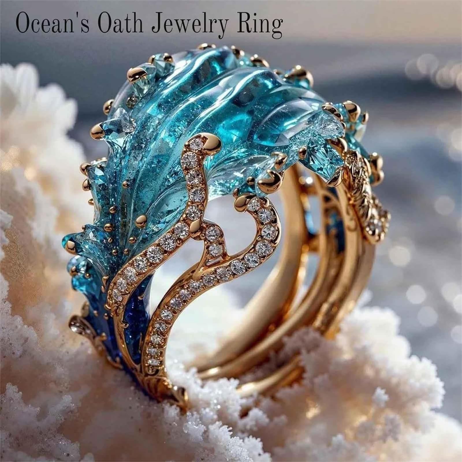 Ocean's Oath Jewelry Set - Boho Blue Ocean Wave Necklace & Earrings for Women | Stylish Summer Beach Jewelry Gift for Girls, Mom, Wife | Perfect for Vacations, Weddings, and Boho Fashion