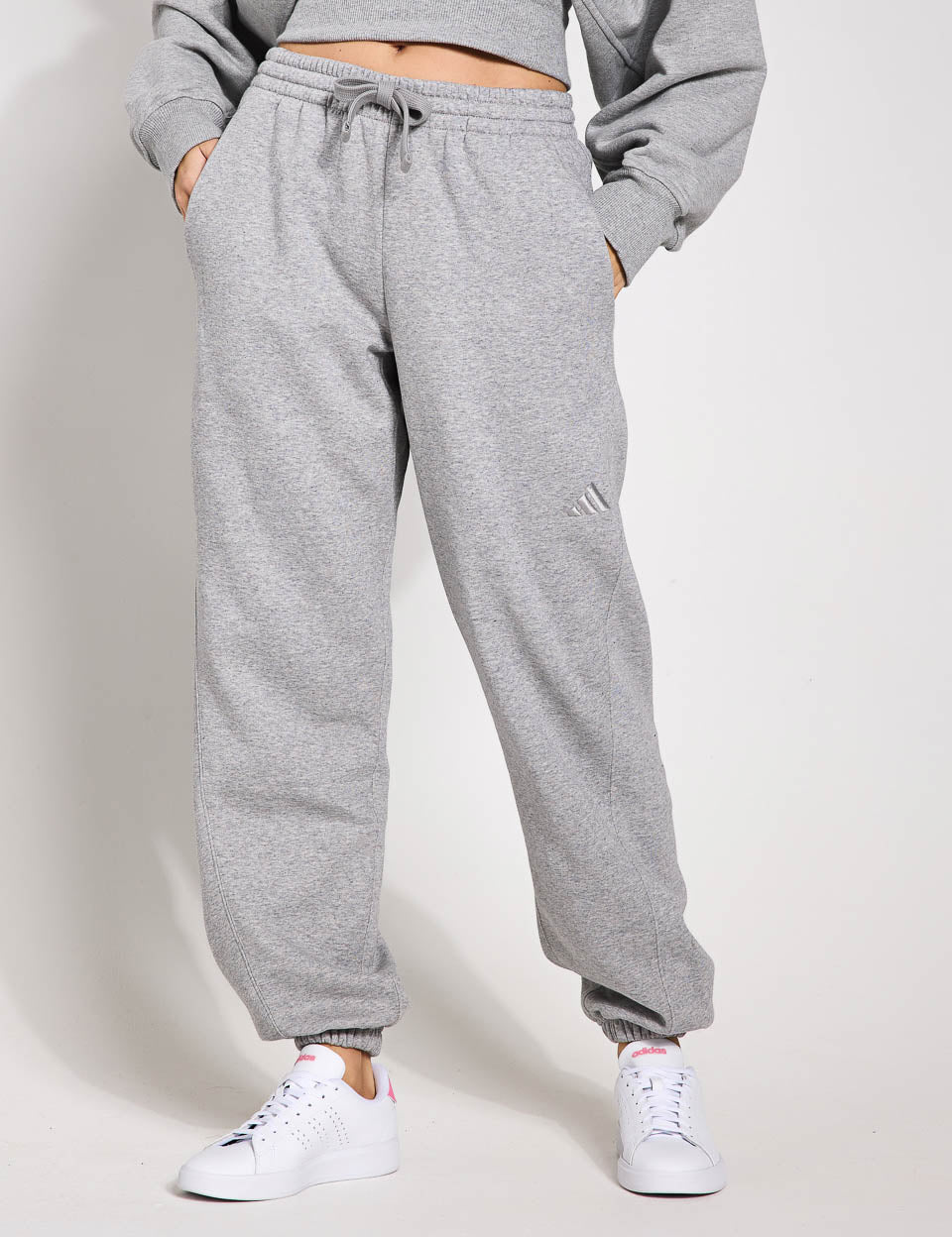 ALL SZN Fleece Loose Joggers for Women - Medium Grey Heather Sweatpants | Cozy Lounge Pants for Home, Yoga & Running