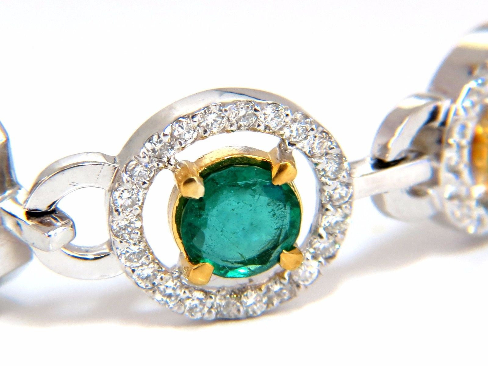 10.62ct Natural Colombian Emerald & Diamond Halo Bracelet in 14K White Gold - Elegant Jewelry Gift for Women, Perfect for Weddings & Special Occasions