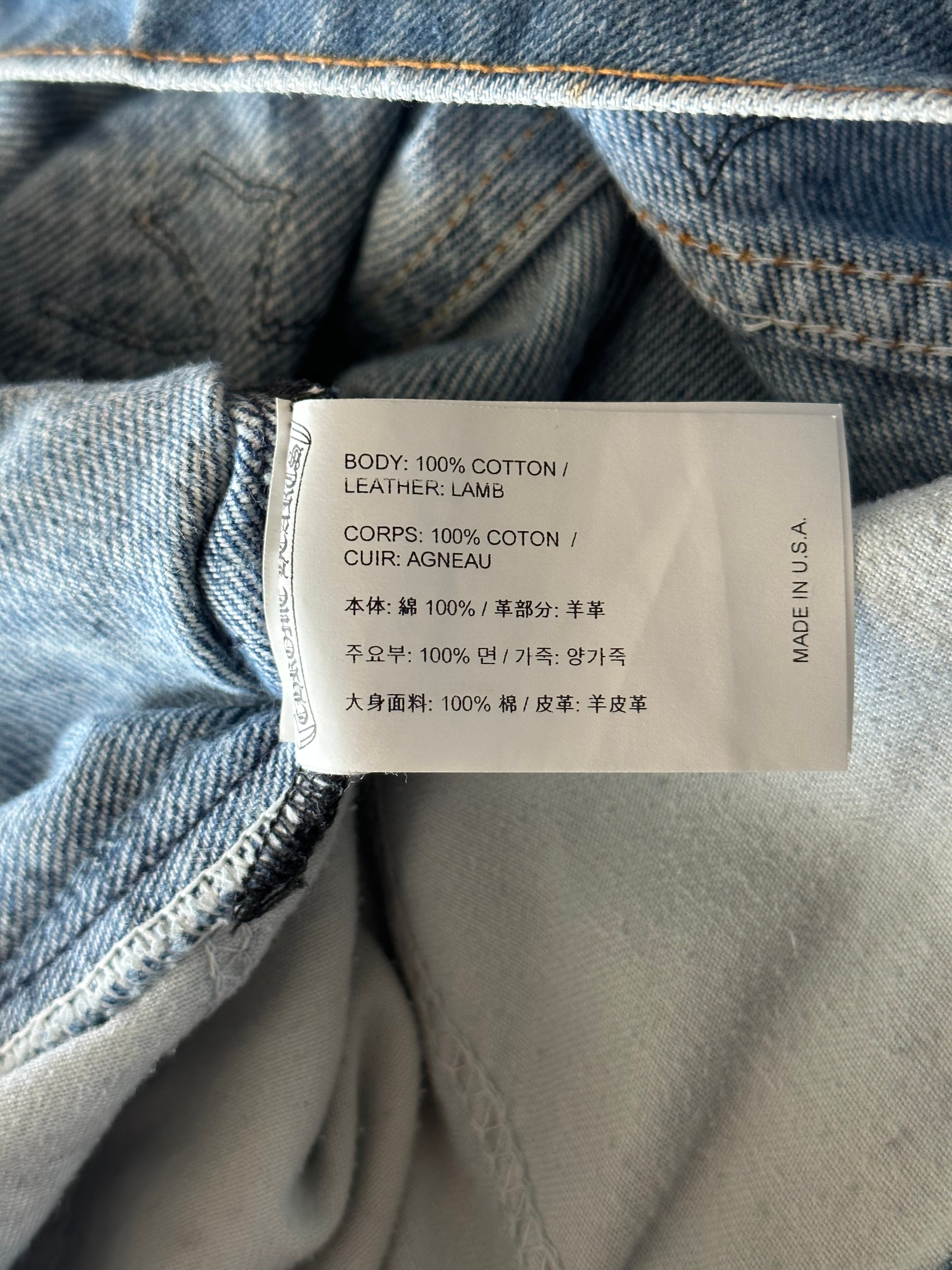 Chrome Hearts x Levi's Blue & Black Cross Patch Denim Jeans for Men - Stylish Vintage Streetwear for Casual Outfits and Night Out