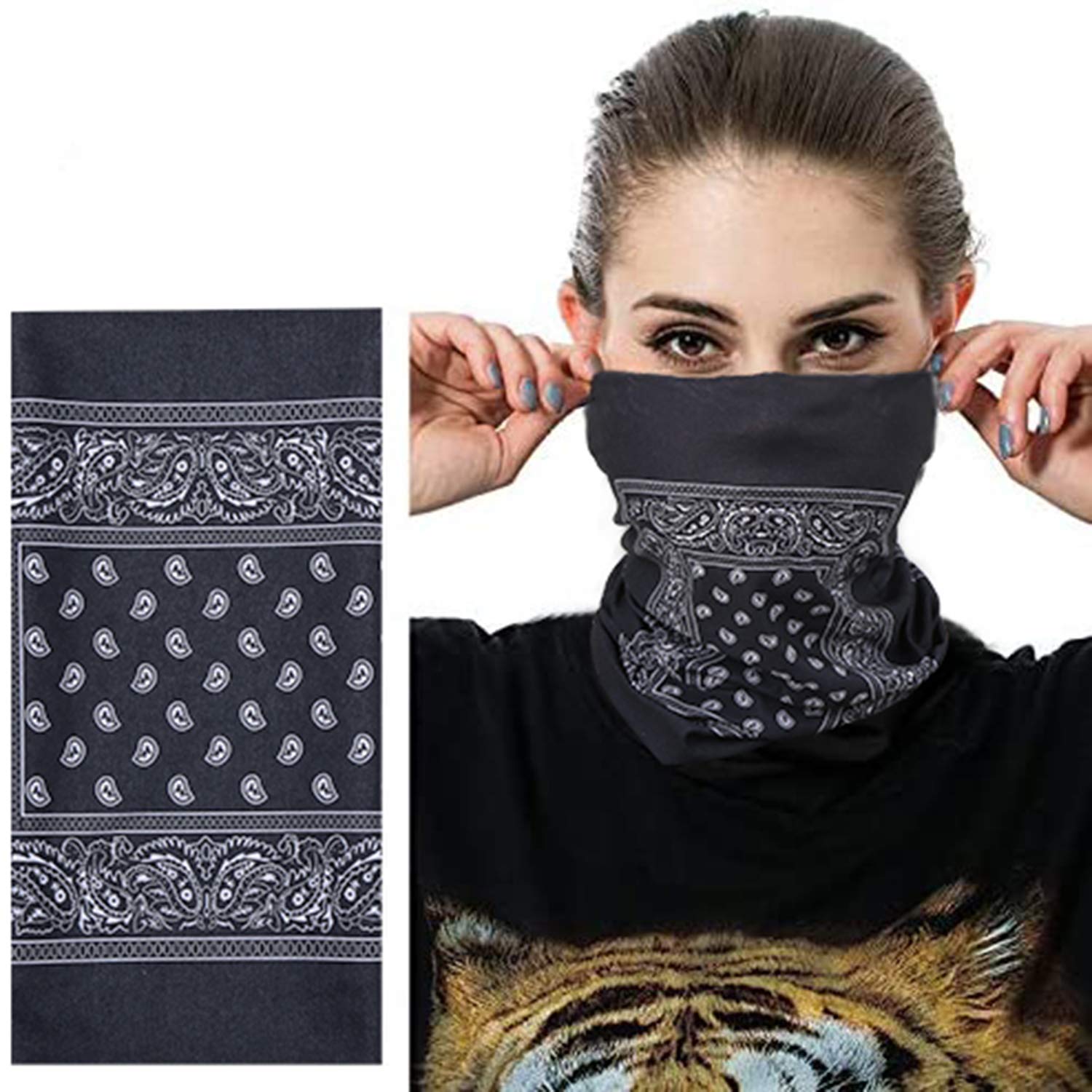 Breathable Face Mask Bandana Neck Gaiter - Seamless UV Protection Scarf for Outdoor Activities, Cycling, Hiking & Dust Protection