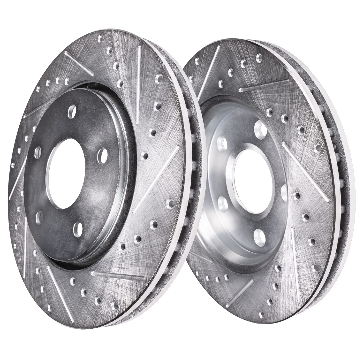 Detroit Axle - Front Drilled & Slotted Brake Rotors Replacement for Chrysler 300, Dodge Charger, Challenger, Magnum - 14.17 Inch - High Performance & Heat Dissipation - Perfect for Street Racing & Daily Driving