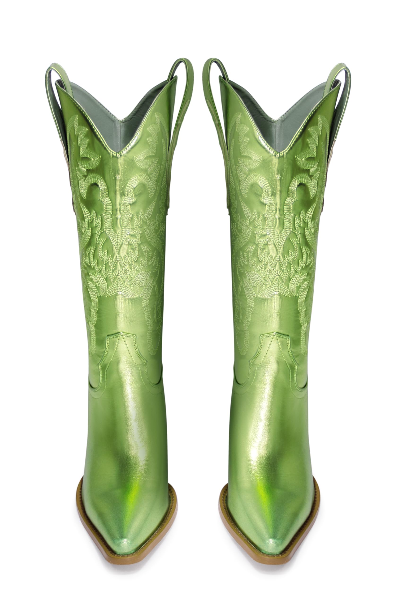 Ouepiano Women's Cowboy Boots - Wide Calf Embroidered Western Cowgirl Boots for Country Dancing & Rodeo Events