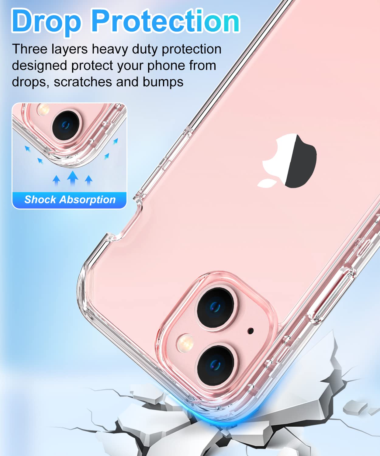 Hython Glitter iPhone 13 Case - Sparkly Shiny Bling Protective Cover | 3-in-1 Hybrid Hard PC & Soft TPU Bumper | Shockproof Full Body Protection for Women & Girls | Clear Design | Perfect for Everyday Use, Parties & Gifts