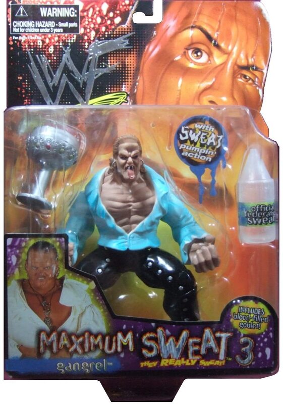 1999 WWF Jakks Pacific Maximum Sweat Series 3 Gangrel Action Figure with Blue Shirt - Rare Collectible Wrestling Toy for Display & Play | Perfect for WWE Fans and Collectors