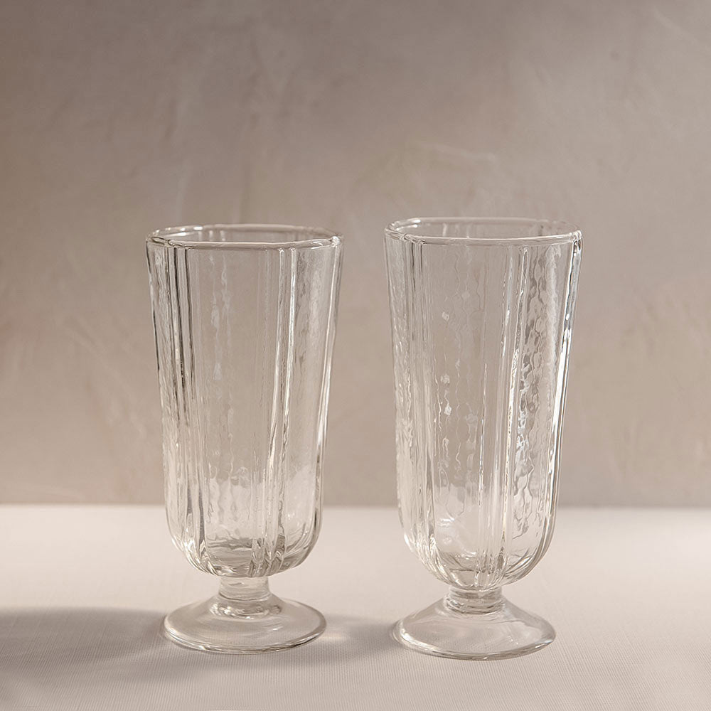 Ripple Ridge Water Glass - 12oz Clear Drinking Glass for Water, Juice & Cocktails - Perfect for Home, Restaurants & Bars