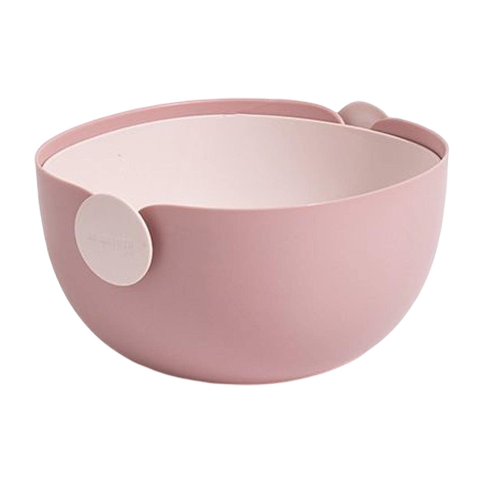 MagiDeal Double Layer Kitchen Colander with Strainer - Pink Multifunctional Washing & Serving Basket for Fruits, Vegetables, Pasta - Perfect for Cooking, Meal Prep & Dishwashing