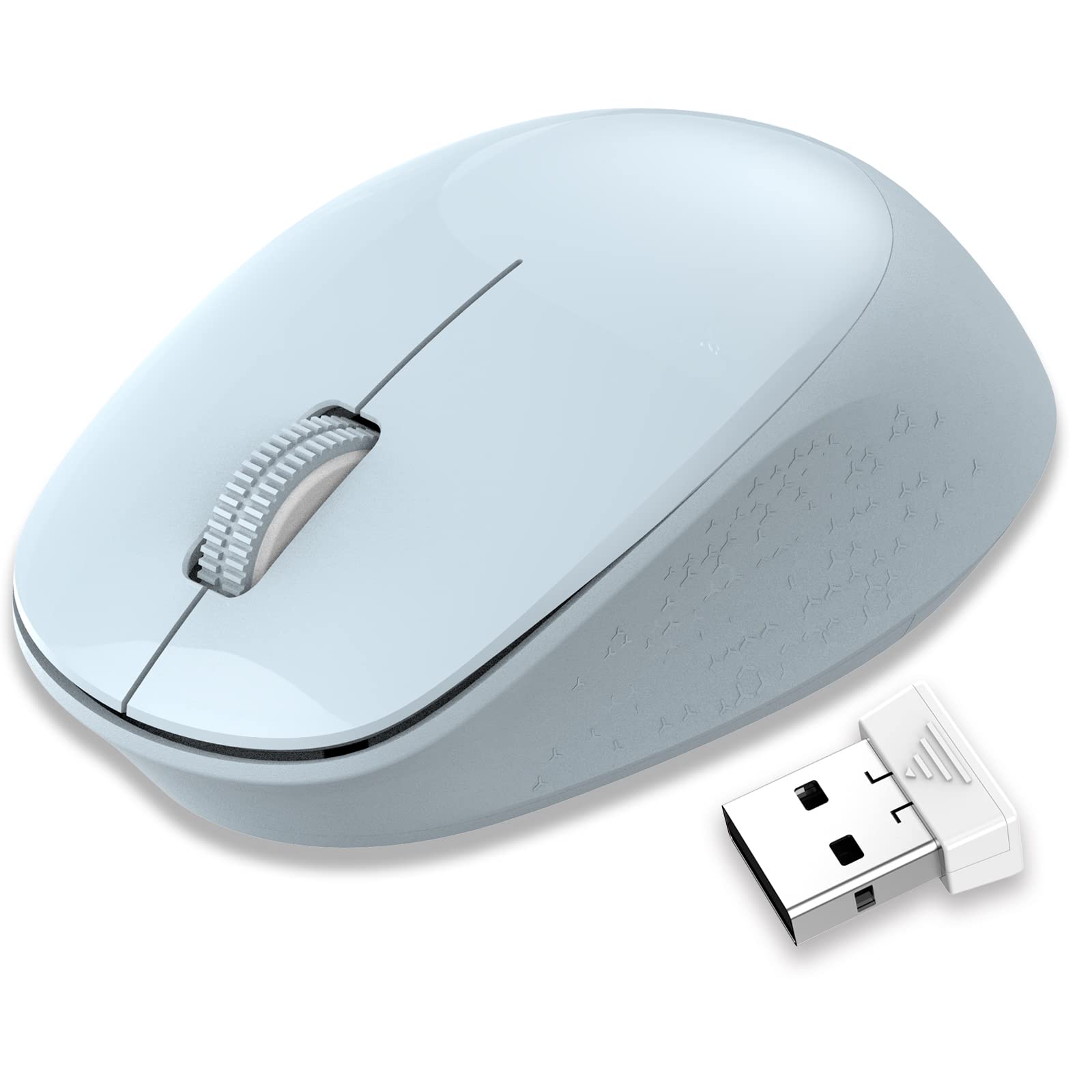 LeadsaiL Wireless Mouse for Laptop - 2.4GHz Silent USB Optical Mouse with 3 Buttons, 1600 DPI, Slim Design | Compatible with Windows, Mac, Chrome OS & Linux | Perfect for Office, Home & Travel Use